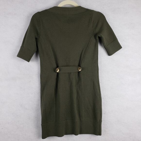 Club Monaco Women's XS‎ Merino Wool Pullover Tunic Sweater Olive Green Earthy - Picture 8 of 8